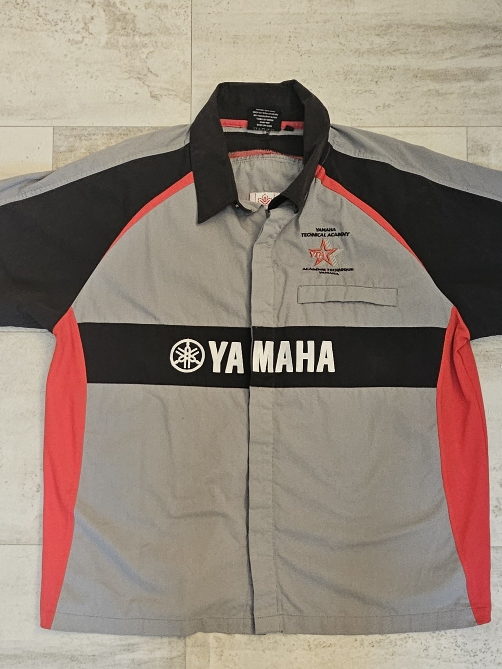 Yamaha Black Shirt with Red Trim